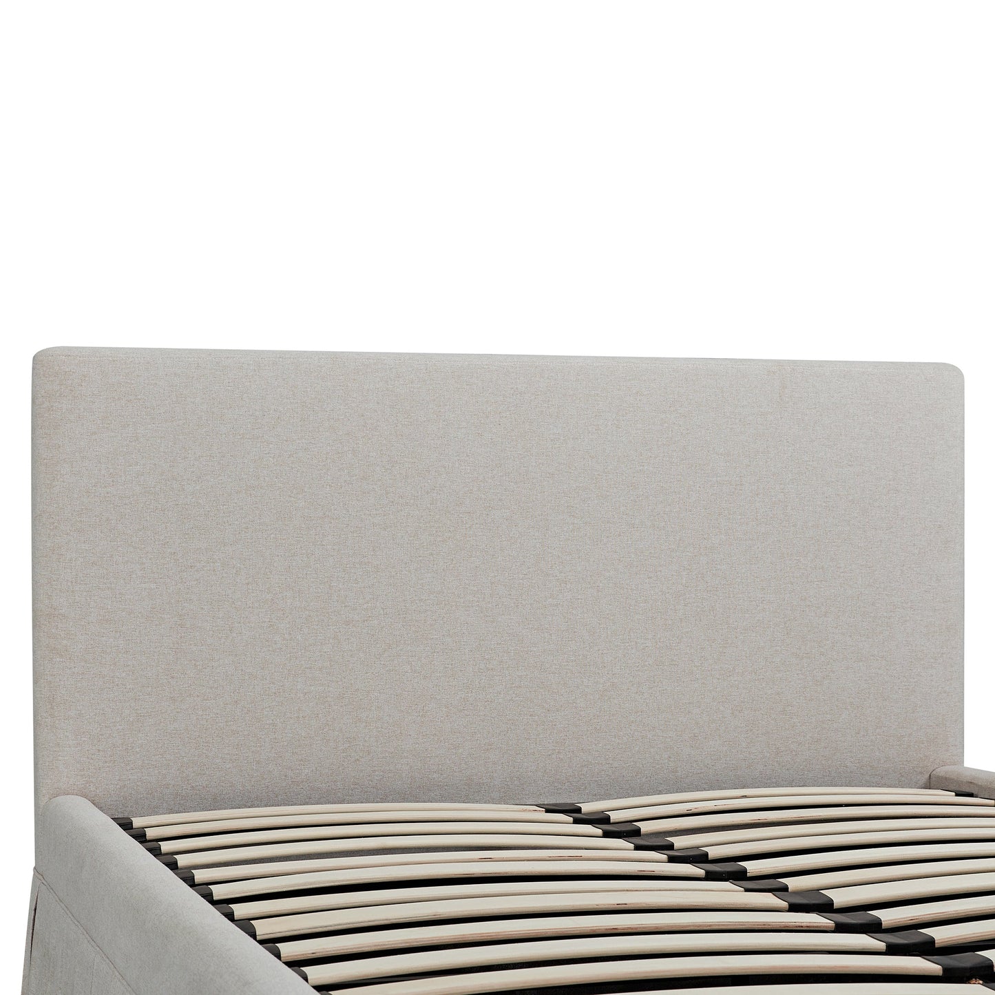 Egerton Box-Pleat Ottoman Storage Bed, Oatmeal Brushed Fabric