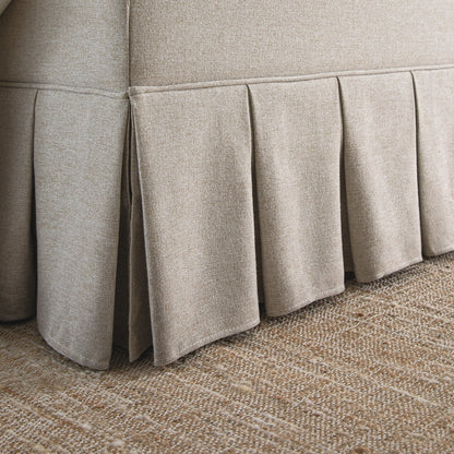 Egerton Box-Pleat Ottoman Storage Bed, Oatmeal Brushed Fabric