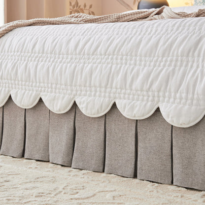 Egerton Box-Pleat Ottoman Storage Bed, Stone Brushed Fabric