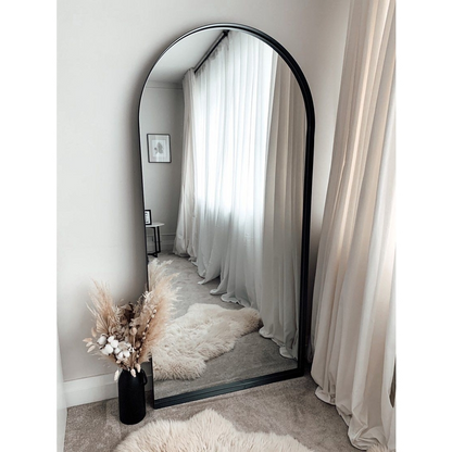 Arcus - Full Length Arched Black Large Metal Mirror 170cm x 80cm