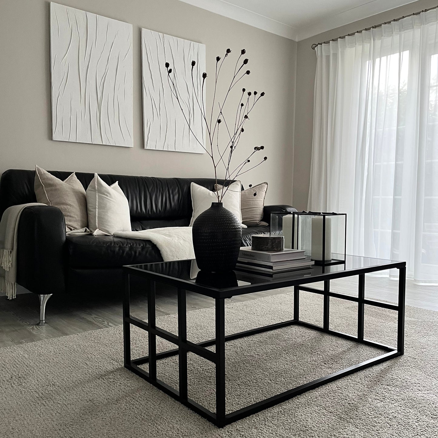 Brooklyn - Black Modern Large Rectangle Tinted Mirrored Coffee Table