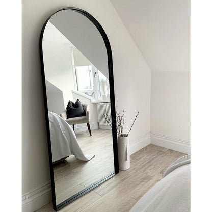Arcus - Full Length Arched Black Large Metal Mirror 170cm x 80cm