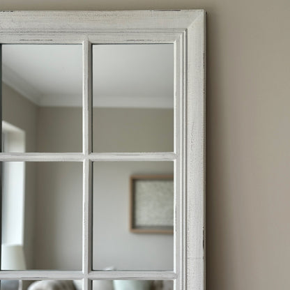 Sasha - White Shabby Chic Full Length Window Mirror 180cm x 100cm