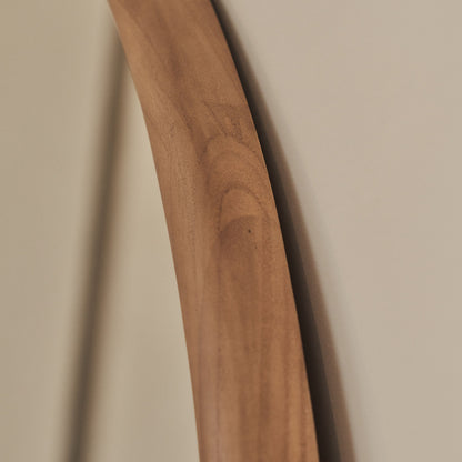 Amora - Large Warm Wood Round Wall Mirror 100cm x 100cm