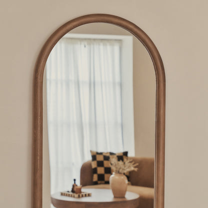 Amora - Full Length Large Arched Warm Wood Mirror 172cm x 60cm