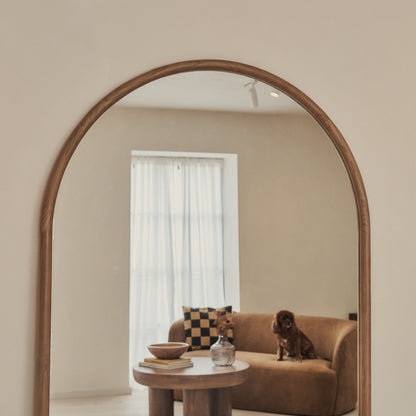 Amora - Full Length Extra Large Arched Warm Wood Mirror 200cm x 120cm